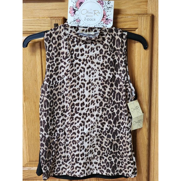 Olivia Rae Basics 2 Pack Mock Turtle Neck Sleeveless Top. Size Medium.  NWT - Picture 1 of 4
